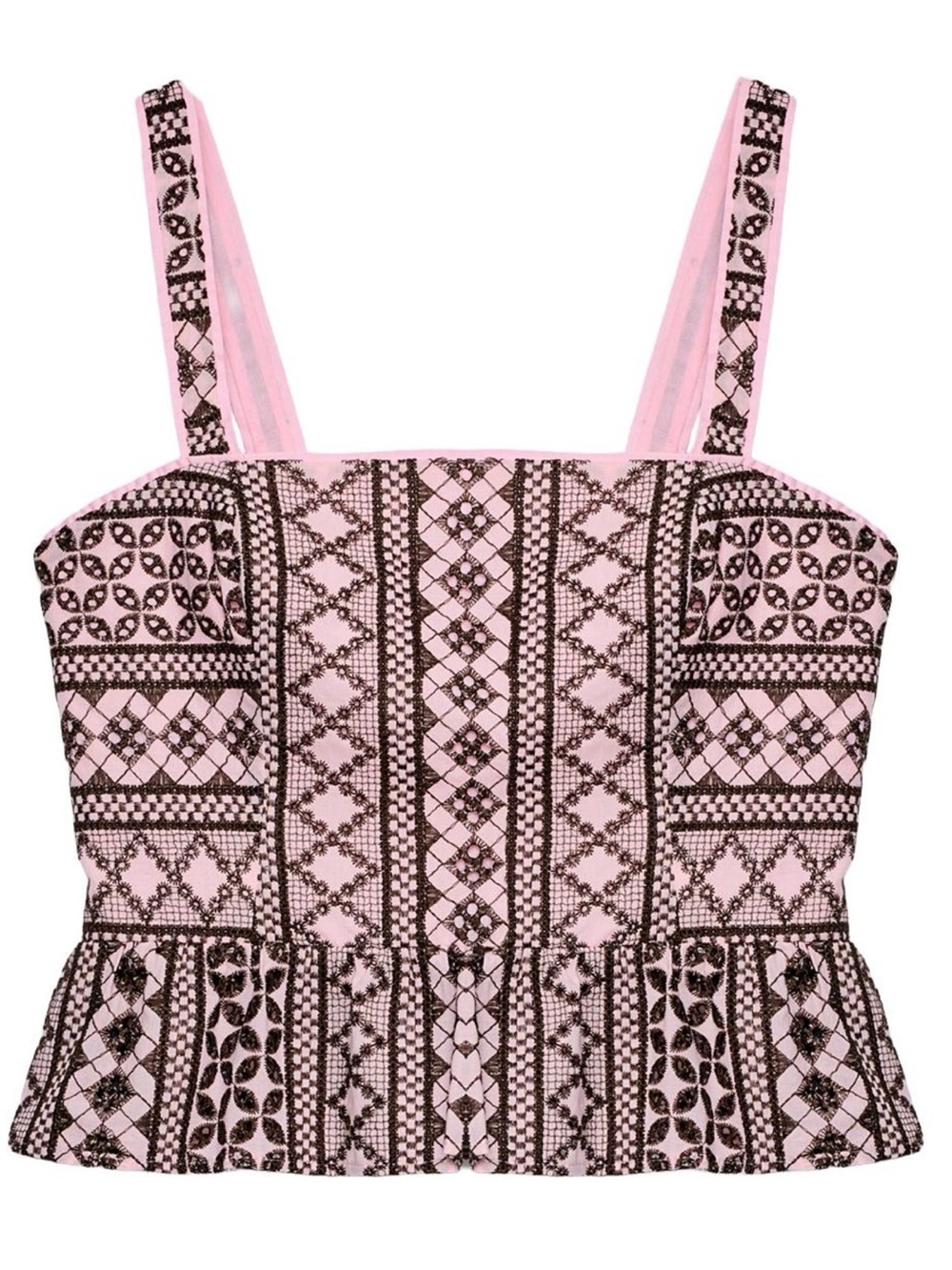 Zara EMBROIDERED EYELET TOP
